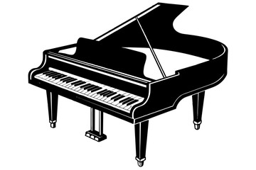 piano silhouette vector illustration