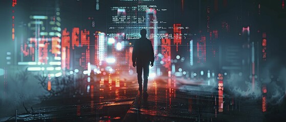 Obraz premium Financial ascent tracked with gamified milestones, close-up with game interface and financial charts, engaging and motivational, Silhouette, superimposed scene, little minimal style