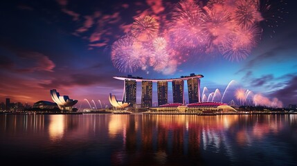 Singapore Fireworks on national day