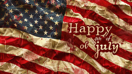 Fourth of July independence day banner layout design,