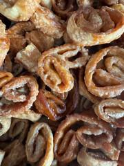 Palmeritas caseras, galletitas dulces con manteca y azúcar