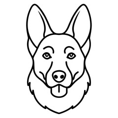 dog head silhouette vector illustration