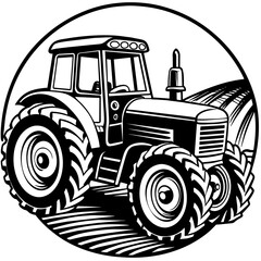 tractor on a white background