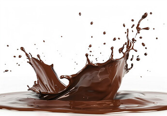 Photo of a splash of brown chocolate , cocoa splash , chocolate drink splash background