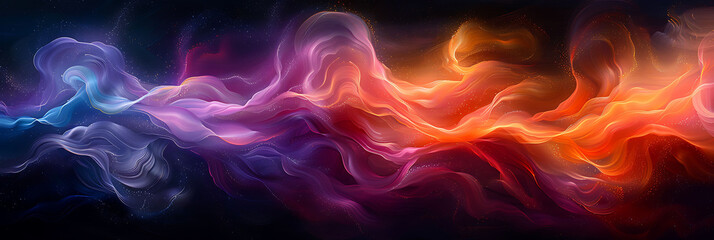 Obraz premium abstract expressionist painting with fluid dynamic shapes and vibrant colors captured using Long Exposure Photography and InBody Image Stabilization for a fluid motionfilled effect