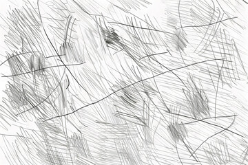 Abstract and irregular grey pencil line drawing, scribbles, drawing by a child, Generative AI