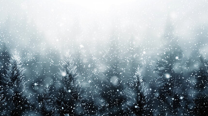 Obraz premium A snowy forest with trees covered in snow