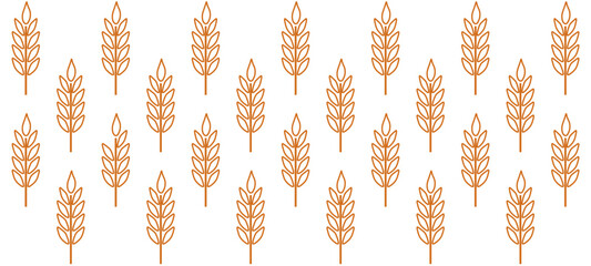 Wheat brush Line Art texture seamless  pattern background. Hand drawn crayon brush abstract floral wheat seamless pattern. Floral abstract grunge hand drawn White background. Vector illustration