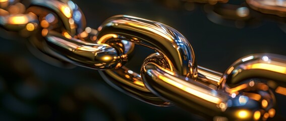 Close up of a golden chain.