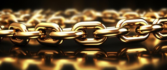 Close up of a golden chain.
