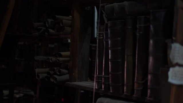 and written ingots on the shelves