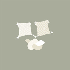 decoration boho pillow cartoon. style living, bedroom scandinavian, living room decoration boho pillow sign. isolated symbol vector illustration