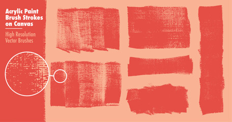 Brush Stroke Textures with Canvas Texture. Created from scans of Acrylic Paint on Canvas. High Quality, Detailed Vector brushes