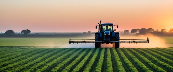 Obraz premium Tractor working on field. Agriculture