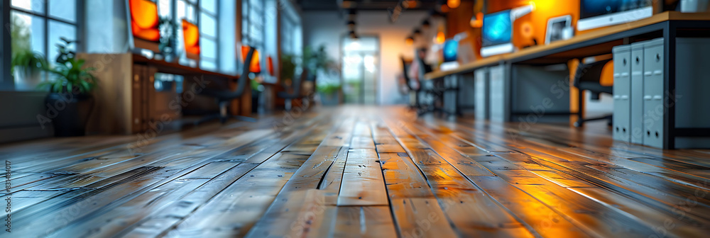 Aufkleber outoffocus office with soft blurred edges and muted colors captured using hdr imaging and dual iso f