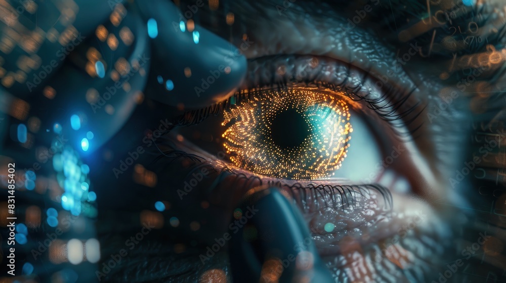 Poster ai security algorithms protecting digital identities, cyber, essential.