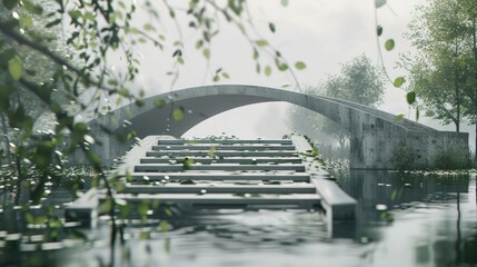 Bridge with a pop-up art exhibition, changing monthly â€“ Artistic bridge.