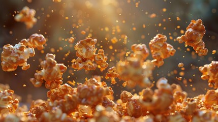 Caramel popcorn, salty and sweet, perfect crunch.