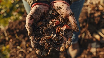 Composting workshop on an organic farm, community participation, hands-on.