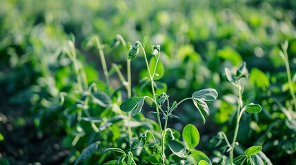 Fototapeta premium Peas in a field ready to be harvested