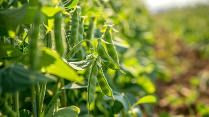 Obraz premium Peas in a field ready to be harvested