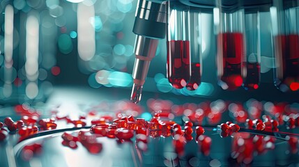 Detailed analysis of an anticoagulant drug being conducted using mass spectrometry.