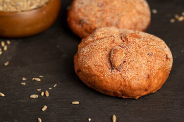 a red bun with the addition of red beetroot vegetables