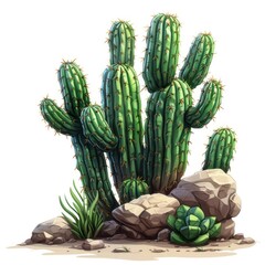 desert plant cactus isometric 