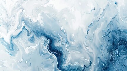 Obraz premium Marbleized fluid art background. Swirling blue ink wash texture