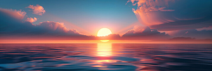 Serene Ocean Sunset with Vibrant Colors