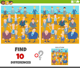 Fototapeta premium differences game with cartoon people characters group