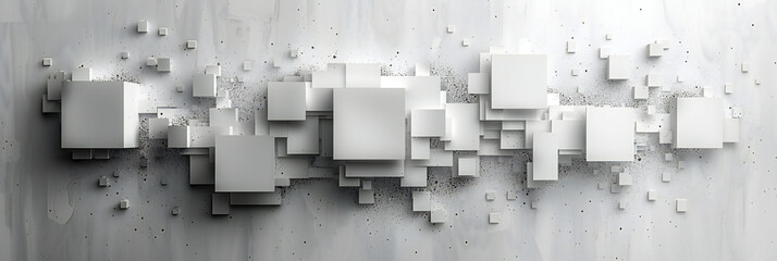 Digital Pixel Art on White Background