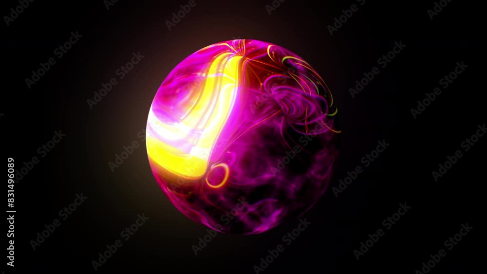 Poster sphere with molten core. computer generated 3d render