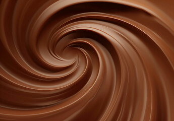 Photo of brown sweet melted chocolate swirl