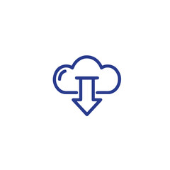 cloud computing icon vector design , data cloud lined icon