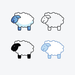 Sheep icons vector stock illustration