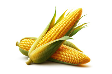 Yellow corn cobs isolated