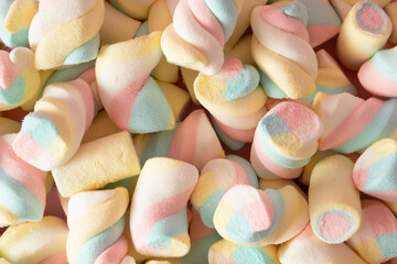 Background of marshmallows. Close-up