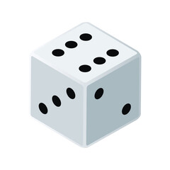 white dice to gamble or gambling. vector icon for casino apps and websites