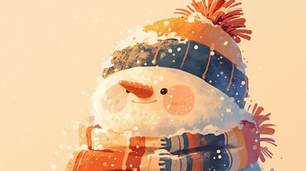 A whimsical cartoon rendering of a cartoon character sporting a cozy winter hat