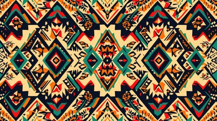 Abstract Ethnic Pattern with Seamless and Repeatable Design