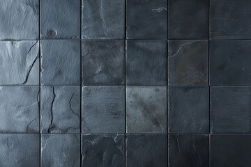 Sophisticated Dark Slate Tile Wall: Seamless Textured Surface for Contemporary Architectural Designs