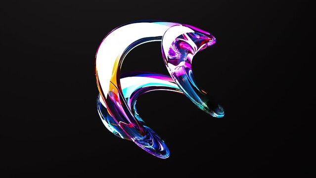 Colorful Glass element. Computer generated 3d render