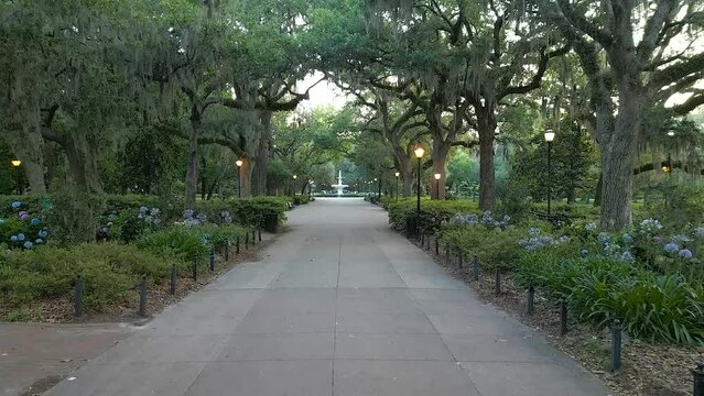 Forsyth Park Fountain South Side Savannah Georgia HD