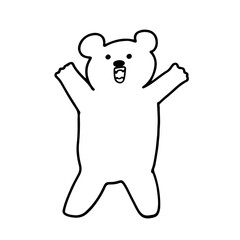 Cute Cartoon Bear Vector Illustration | Minimalist Style