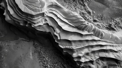 Wind induced natural patterns and formations in sand
