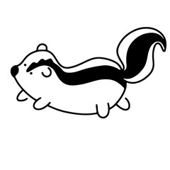 Adorable Cartoon Skunk Vector Illustration