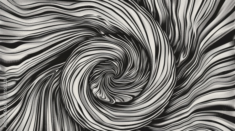 Aufkleber hand drawn vortex lines create a monochromatic abstract backdrop
