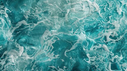 Fototapeta premium Rippled Water in Swimming Pool with Aqua Tone Marble Detail for Interior and Exterior Decoration Natural Aqua Green Marble Texture Background