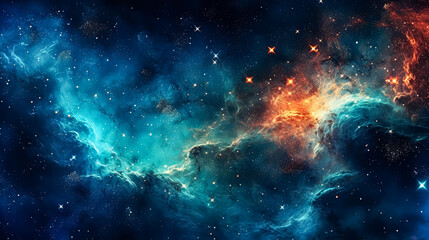 Fototapeta premium A serene blue and white scene with stars and clouds